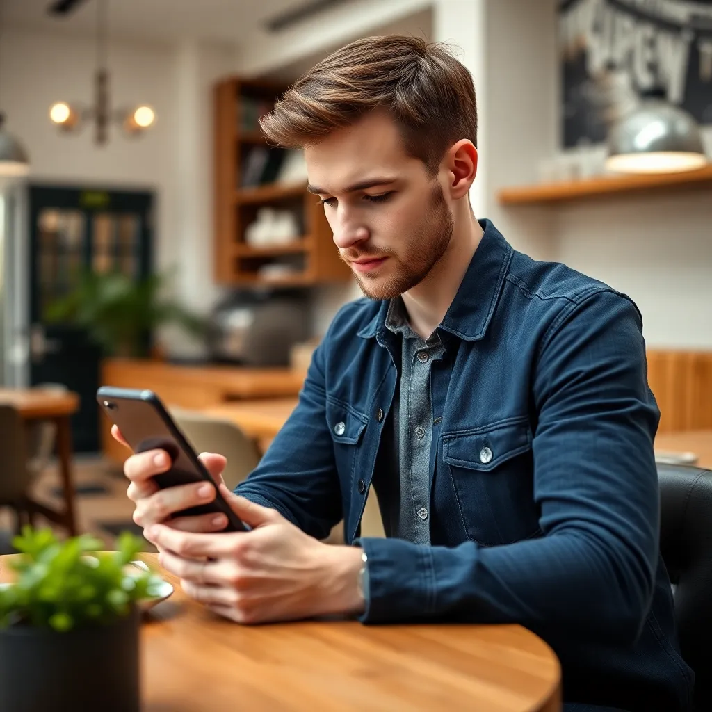 Jonge Nederlandse professional die investeert via smartphone